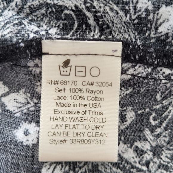 Free People Floral Off Shoulder Mini Dress Small Black Crochet Mini Cottage Boho - Picture 13 of 13